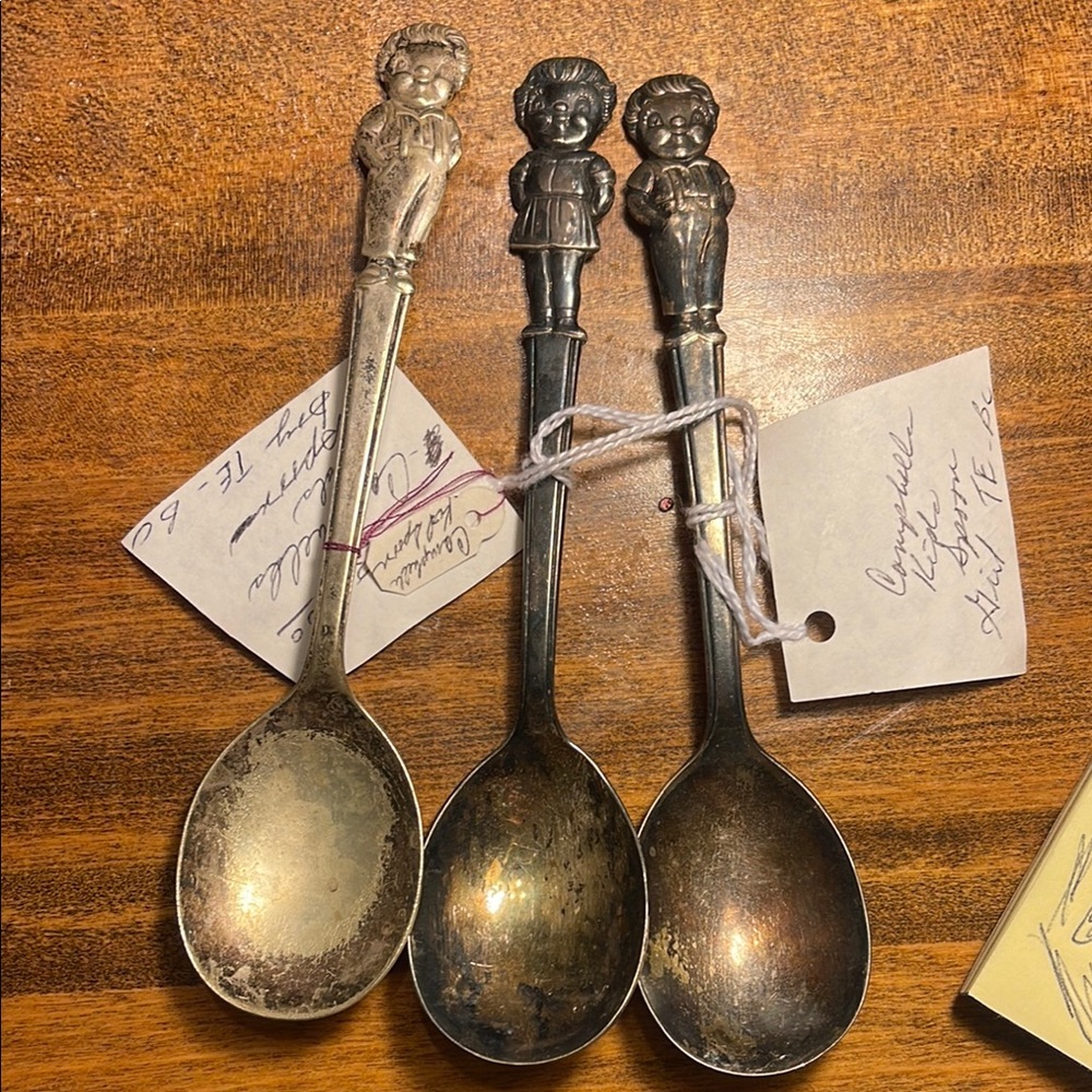 Vintage Silver Character Spoons Set